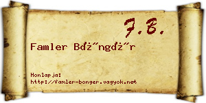 Famler Böngér névjegykártya